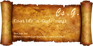 Csatlós Gyöngyi névjegykártya